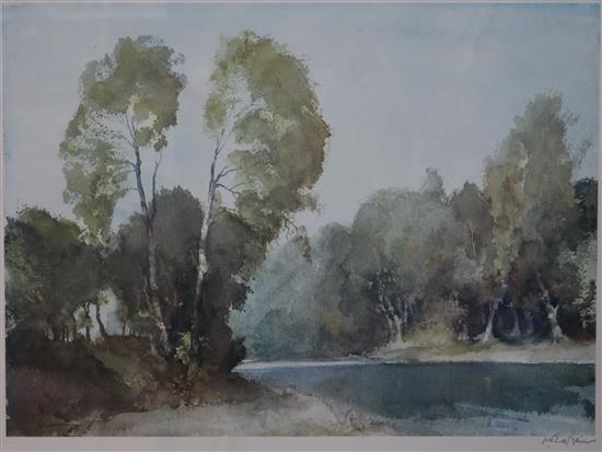 William Russell Flint River landscape 20 x 27in.